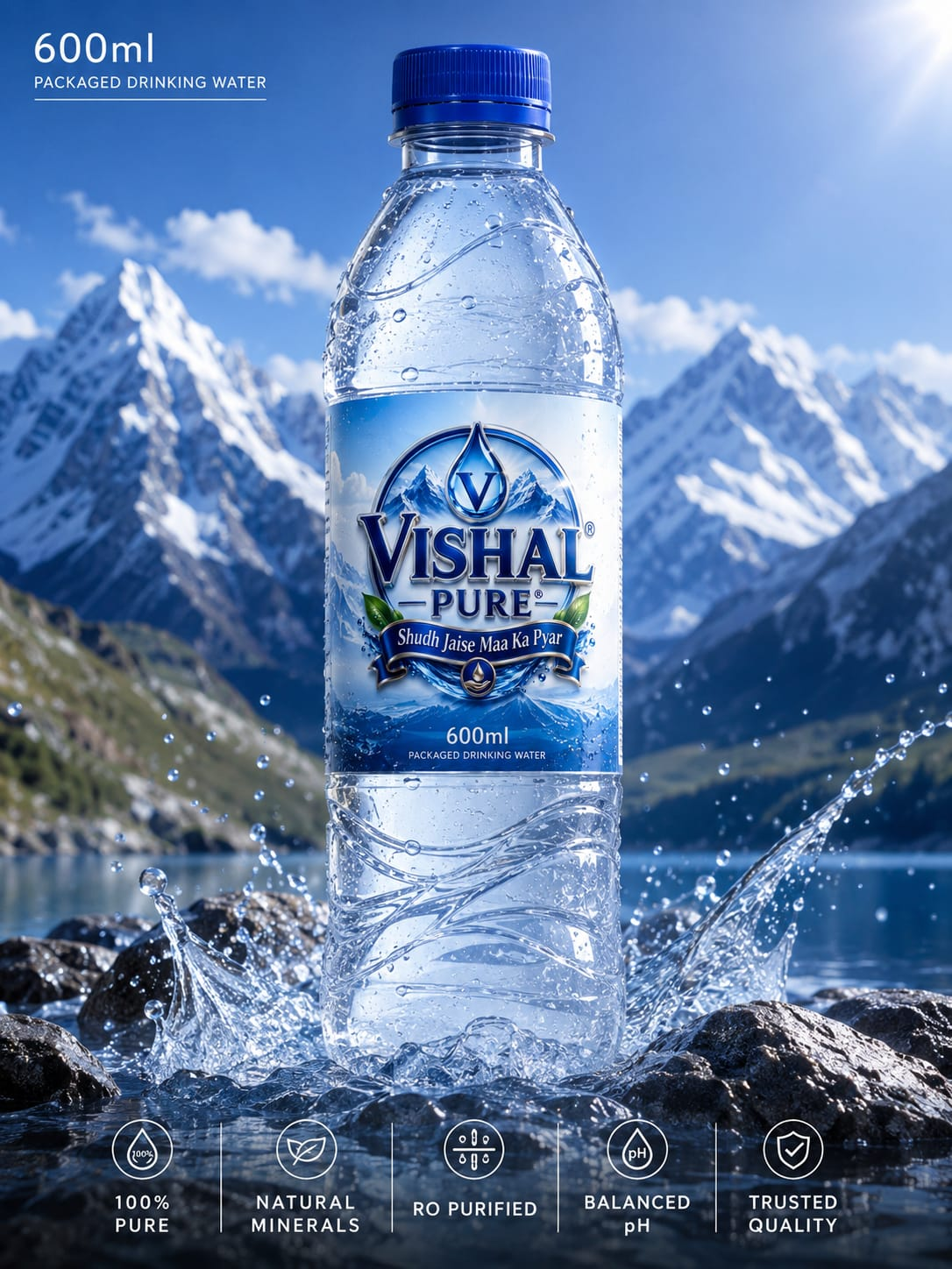 Vishal Pure 600ml water bottle